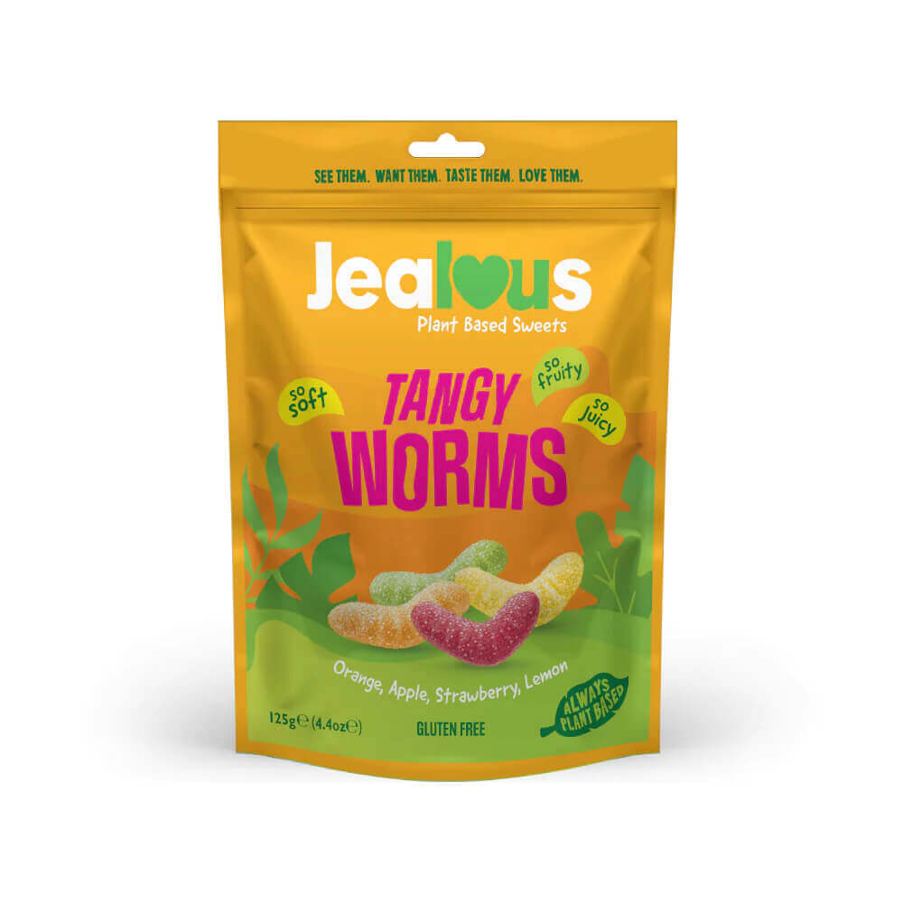 Jealous Plant Based Tangy Worm Sweets 125g